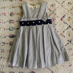 OshKosh B'Gosh Dress Girls 3T Blue Striped Sleevelesss